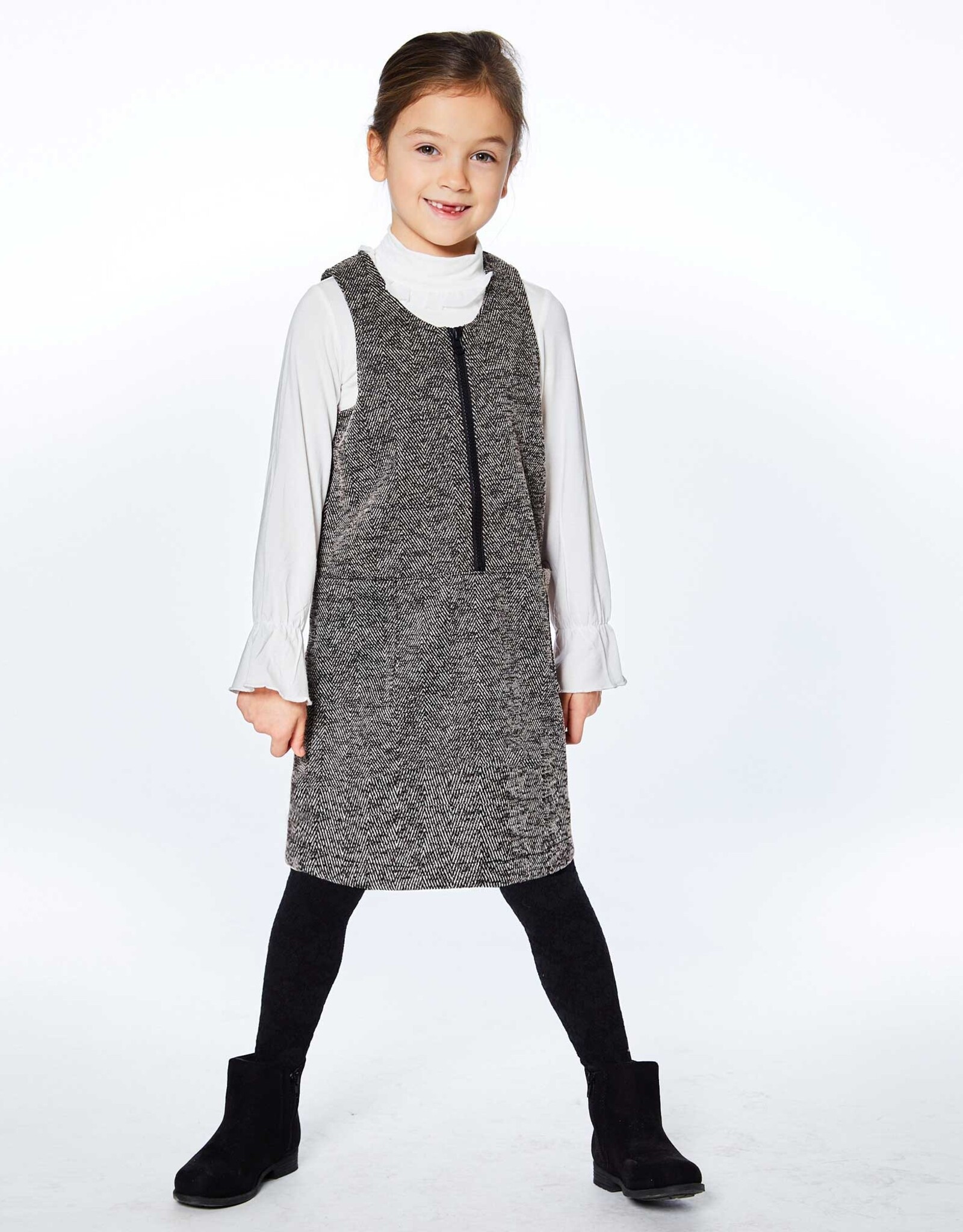 Deux Par Deux Anthracite Jumper w/Pocket & Zipper