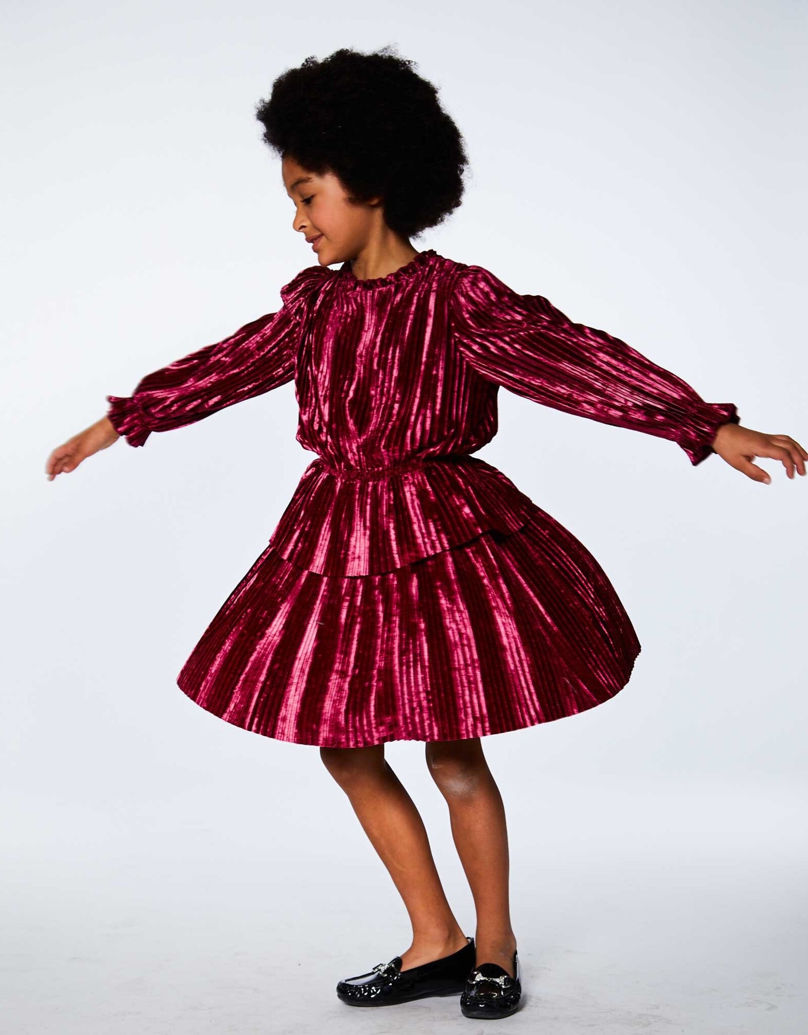 Deux Par Deux Crushed Violet Crinkle Dress