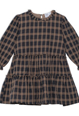 Deux Par Deux Sheer Plaid Long Sleeve Dress