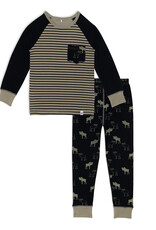 Deux Par Deux Moose 2 Pc Pajama Set