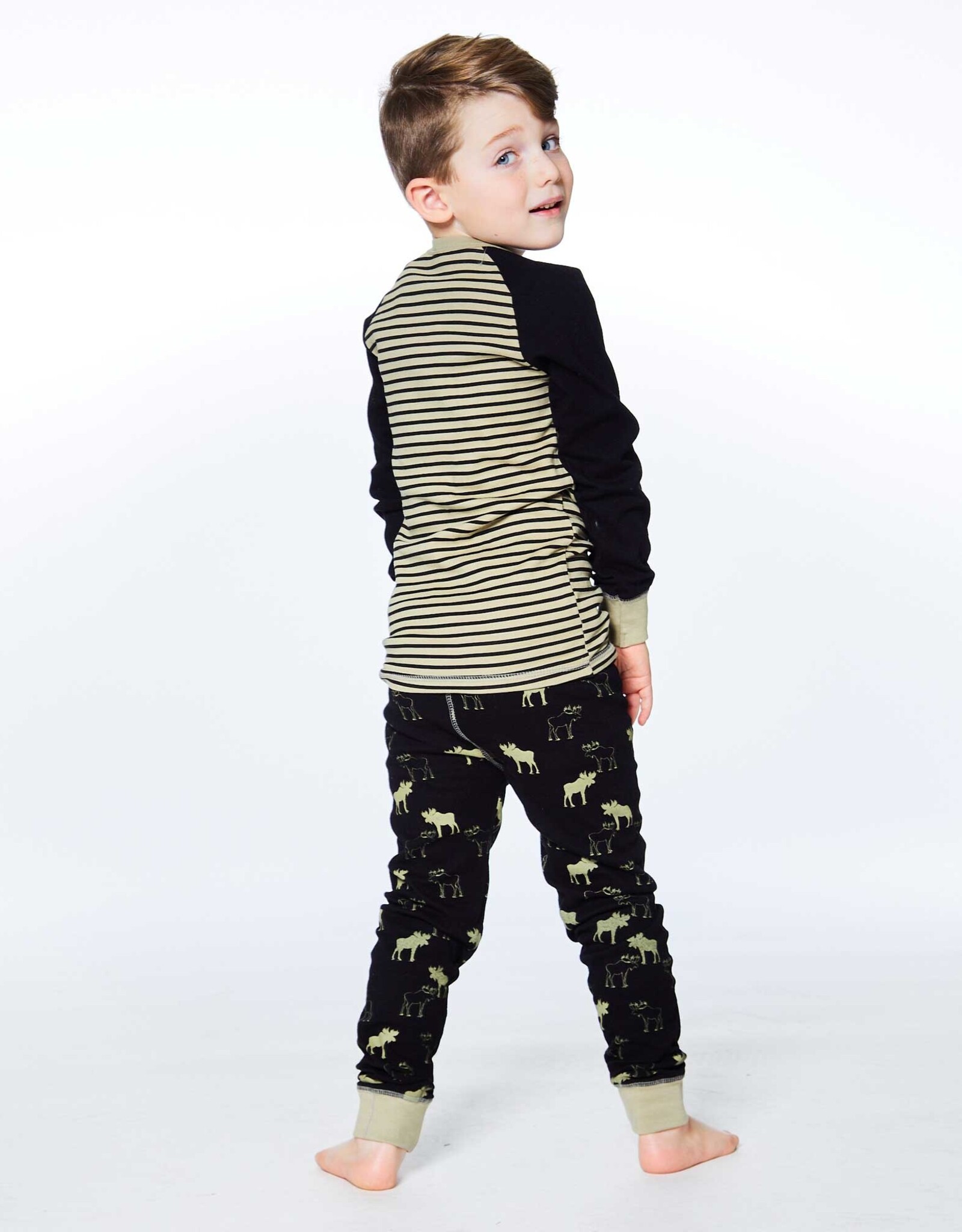 Deux Par Deux Moose 2 Pc Pajama Set