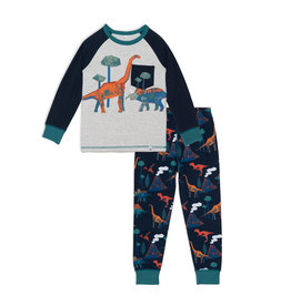 Deux Par Deux Dino 2 Pc Pajama Set