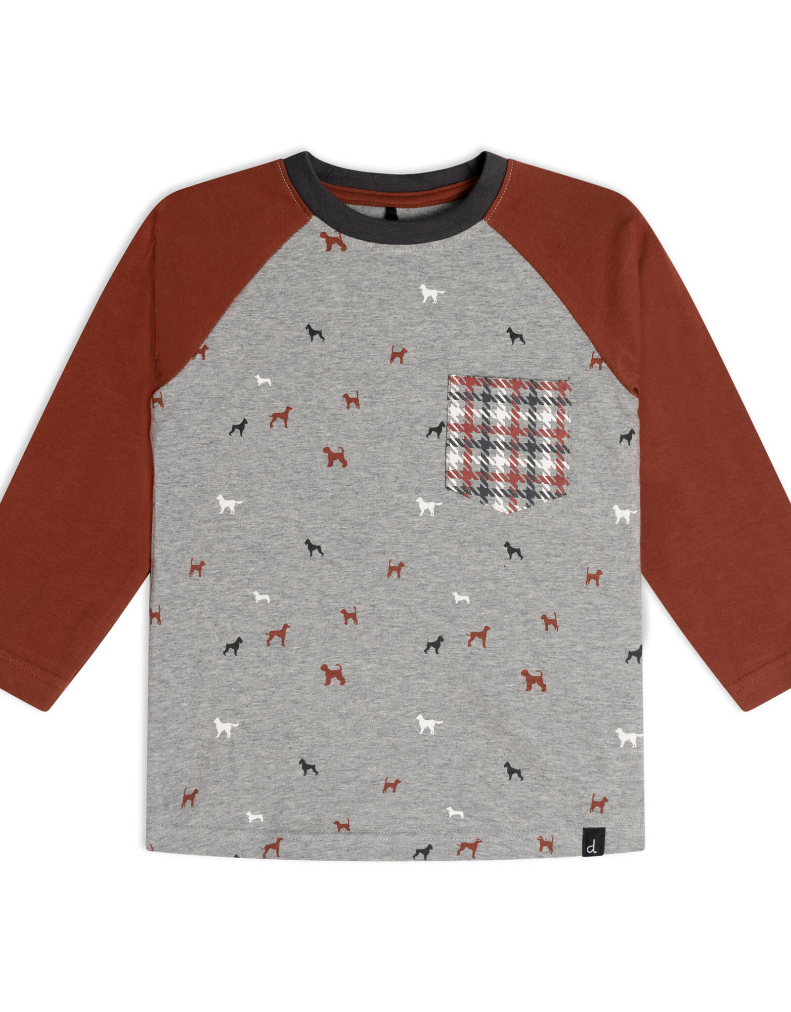 Deux Par Deux Doggy Grey Long Sleeve Raglan