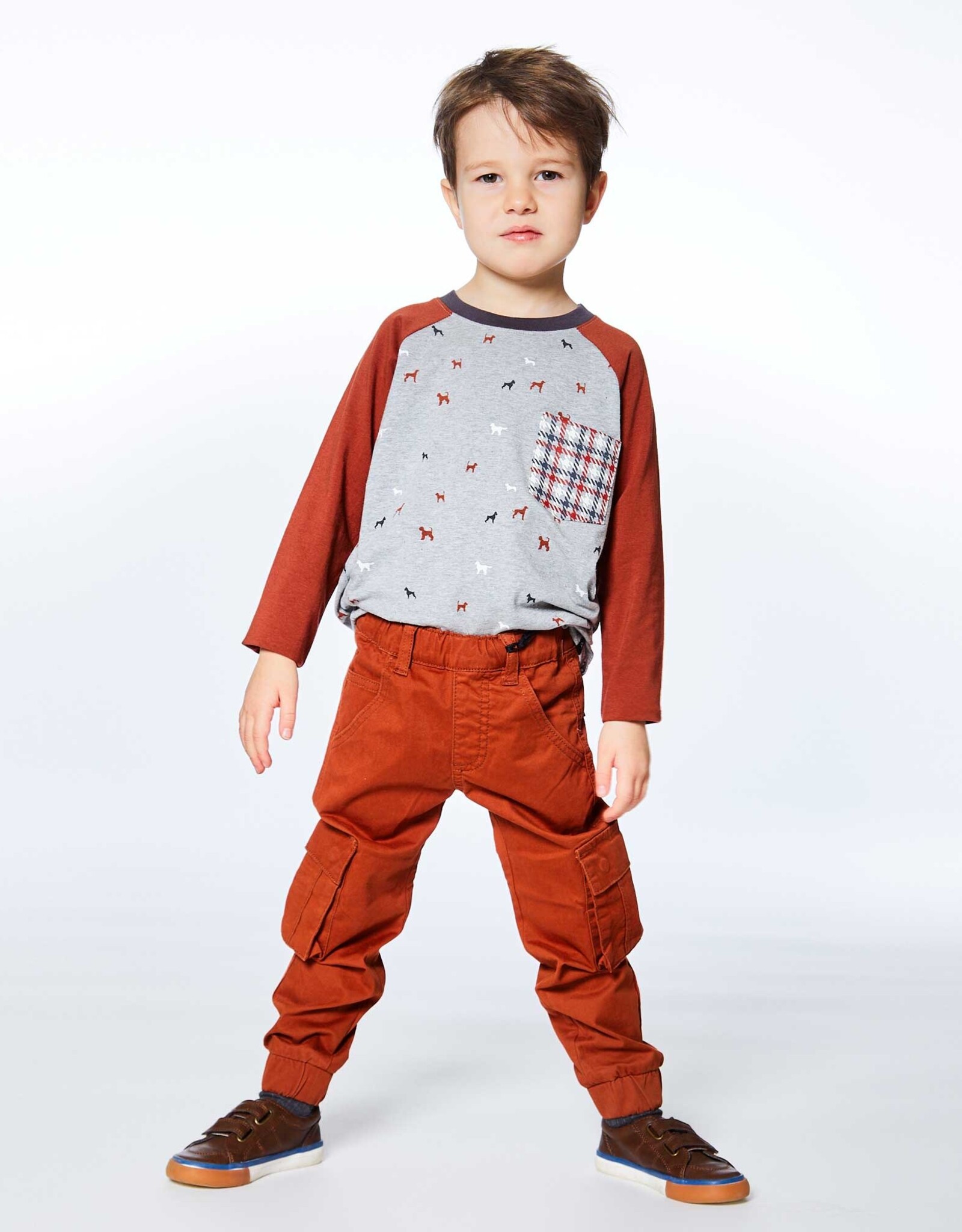 Deux Par Deux Doggy Grey Long Sleeve Raglan
