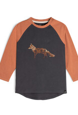 Deux Par Deux Printed Fox Raglan Top