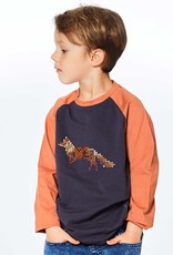 Deux Par Deux Printed Fox Raglan Top