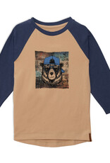 Deux Par Deux Blue Indigo Bro Bear Long Sleeve