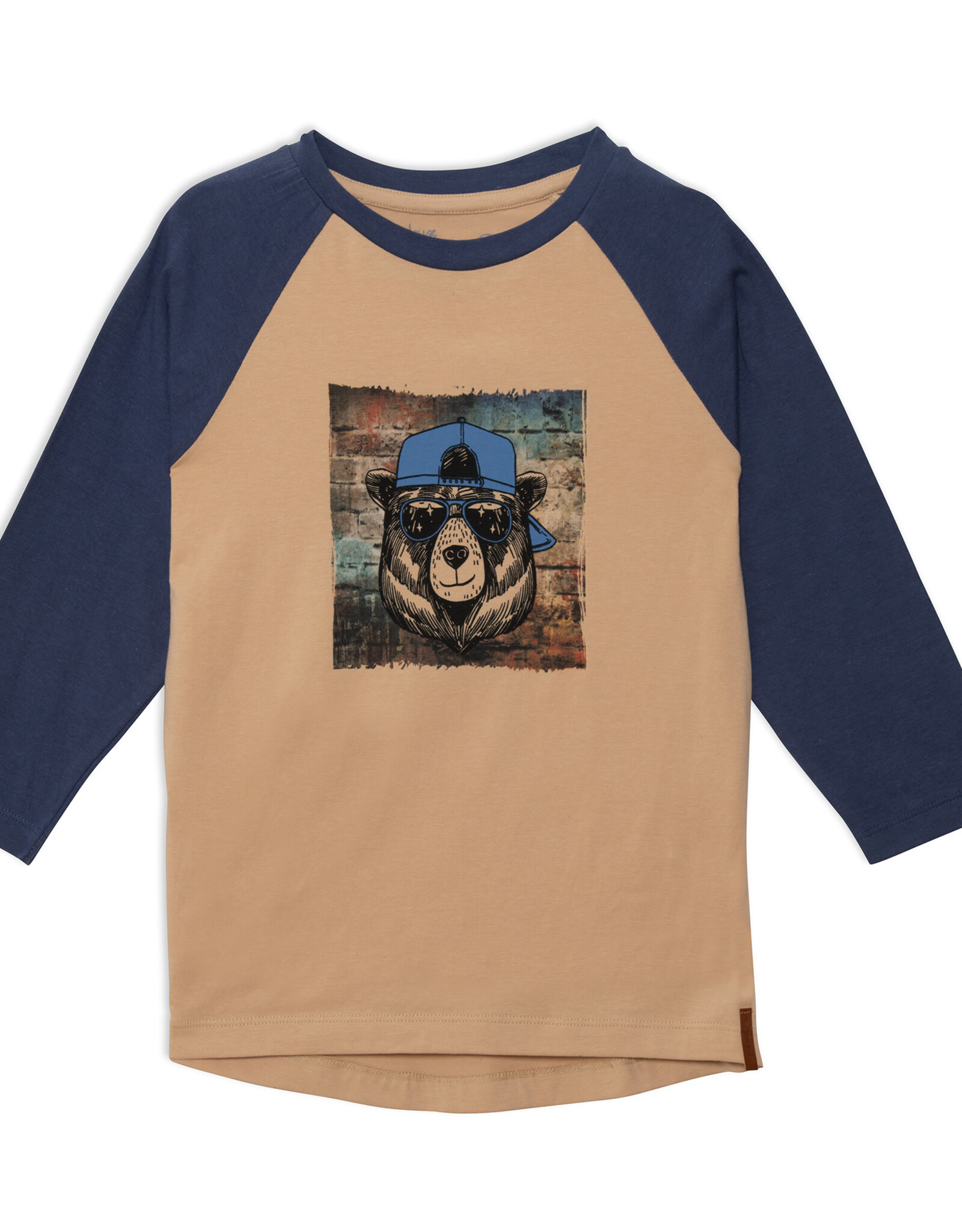 Deux Par Deux Blue Indigo Bro Bear Long Sleeve