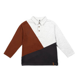 Deux Par Deux Coconut Shell Color Block Polo