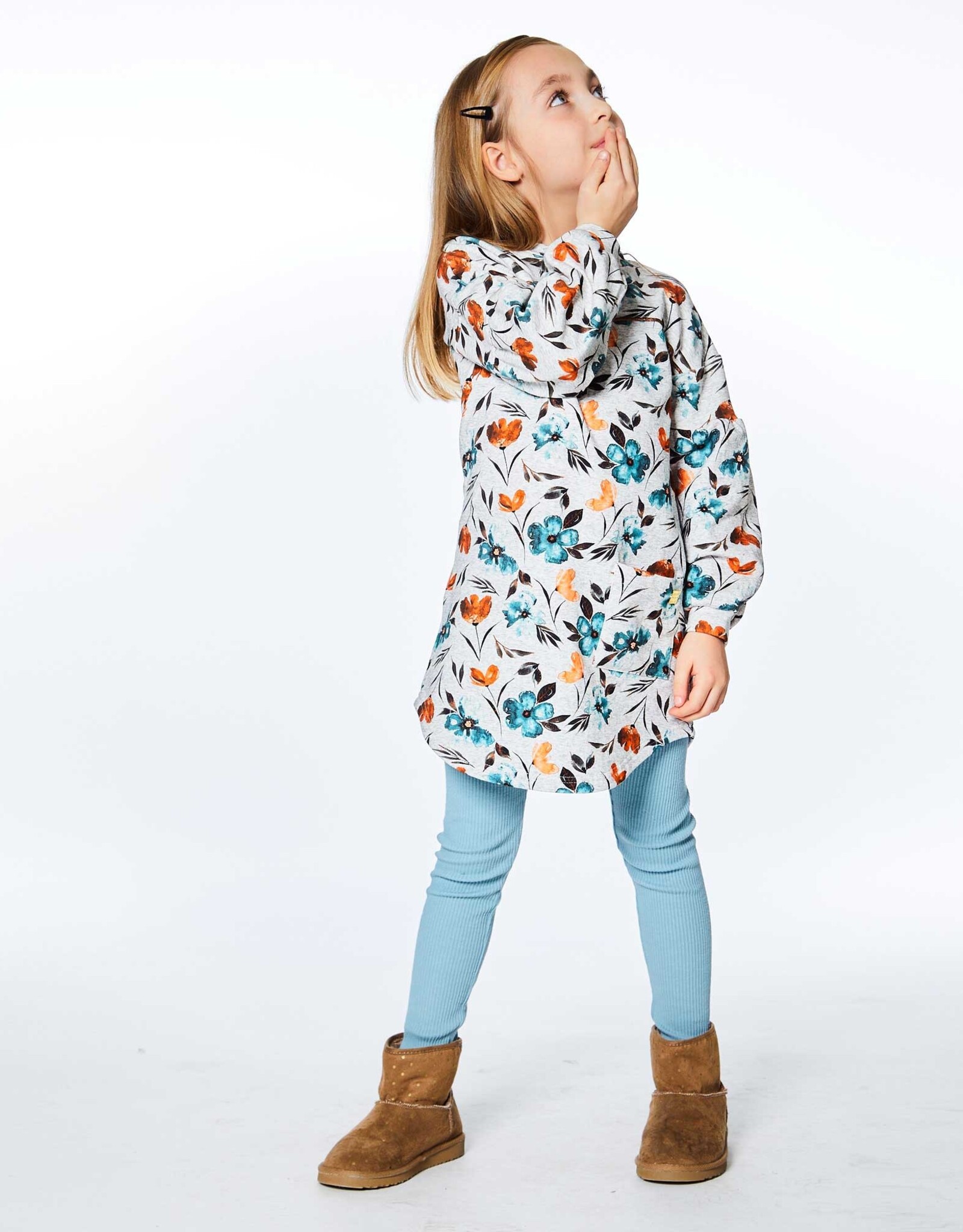 Deux Par Deux Smoke Blue Rib Legging