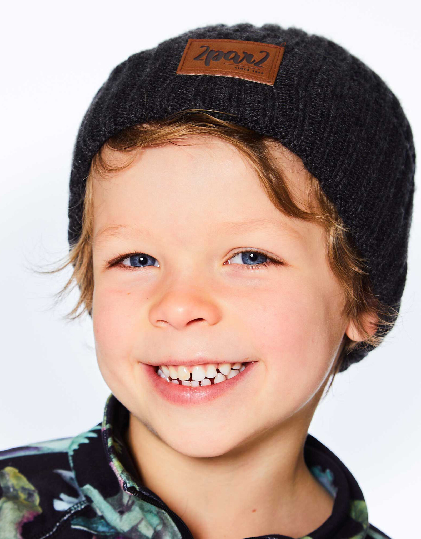 Deux Par Deux Anthracite Knit Hat