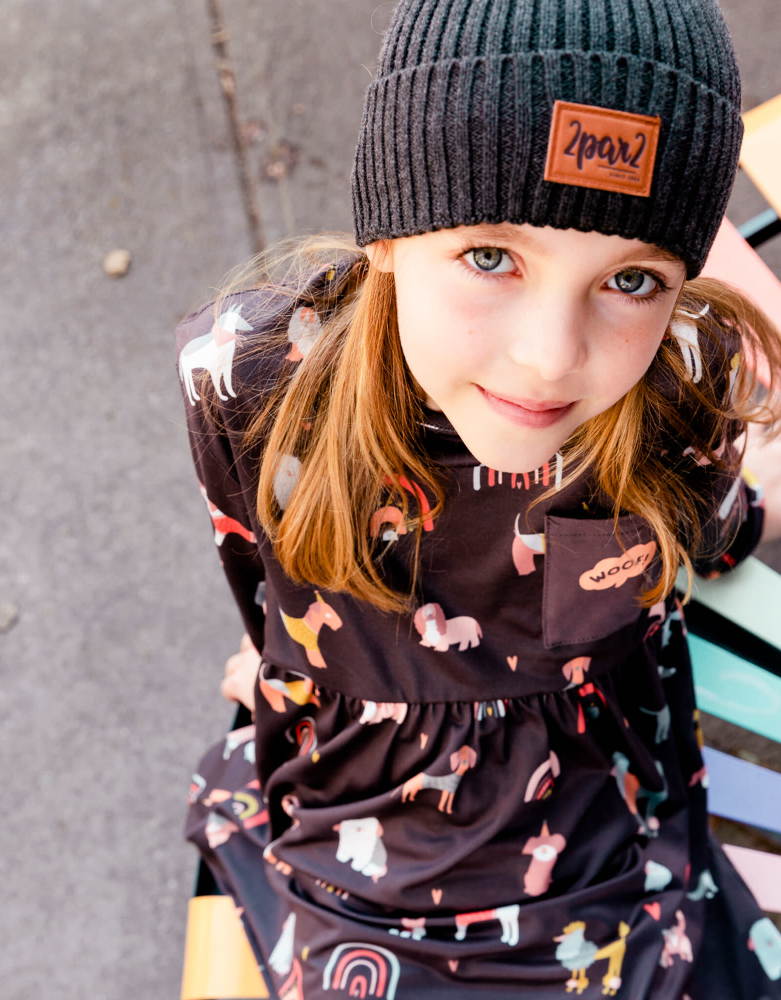 Deux Par Deux Anthracite Knit Hat