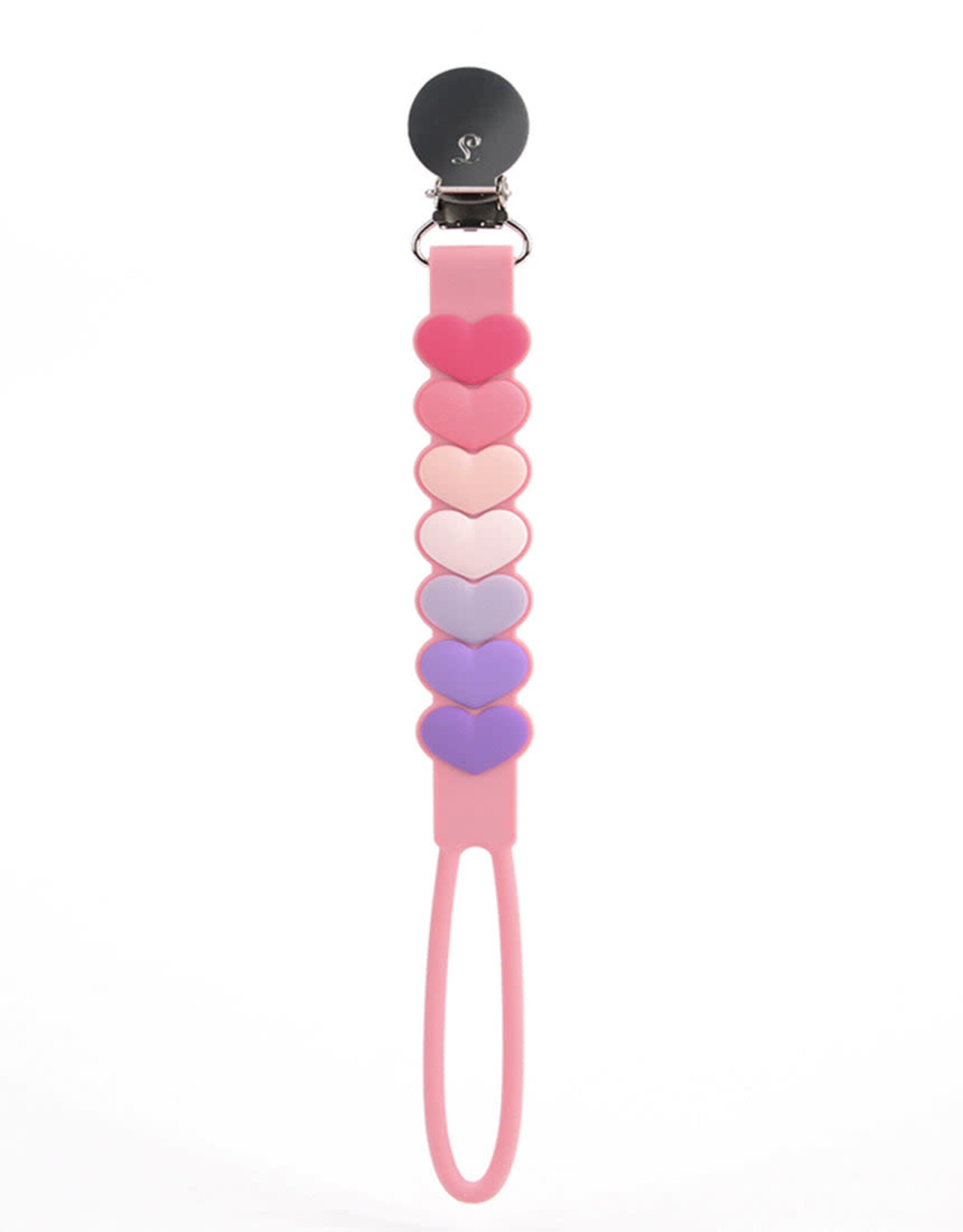 Loulou Lollipop Beadless Pacifier Clip - Sweetheart Pink