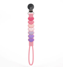 Loulou Lollipop Beadless Pacifier Clip - Sweetheart Pink