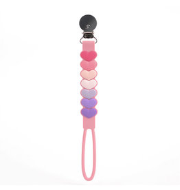 Loulou Lollipop Beadless Pacifier Clip - Sweetheart Pink