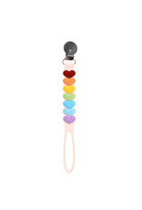 Loulou Lollipop Beadless Pacifier Clip - Sweetheart Rainbow