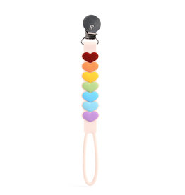 Loulou Lollipop Beadless Pacifier Clip - Sweetheart Rainbow