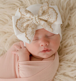 ilybean Nursery Beanie - Gold Grace Lace