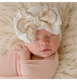 ilybean Nursery Beanie - Gold Grace Lace