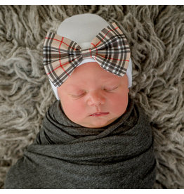 ilybean Nursery Beanie - Fall Tartan Plaid Bow