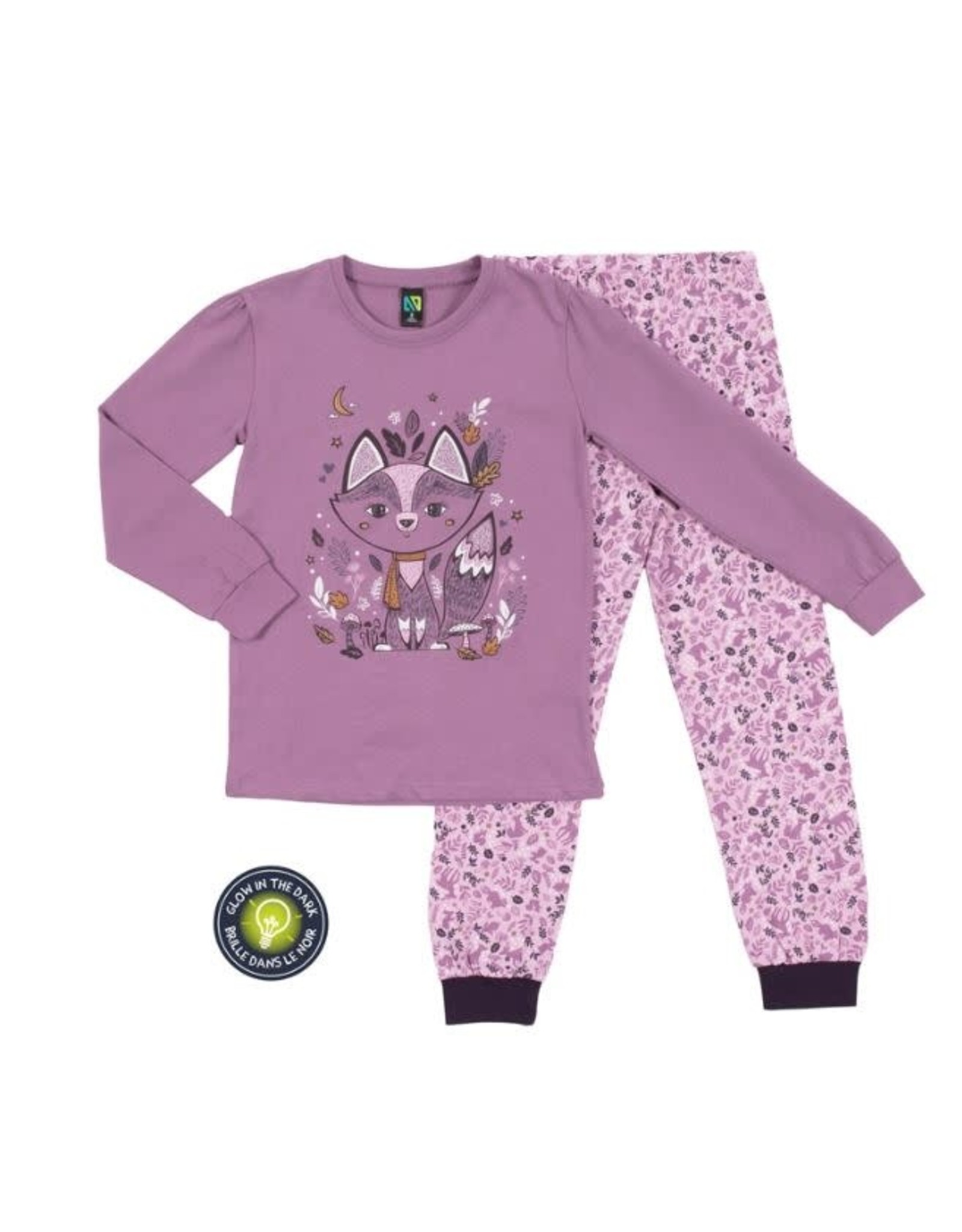 Noruk Purple Fox Pajama Set