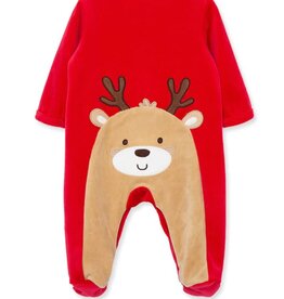 Little Me My First Christmas Velour Reindeer Footie