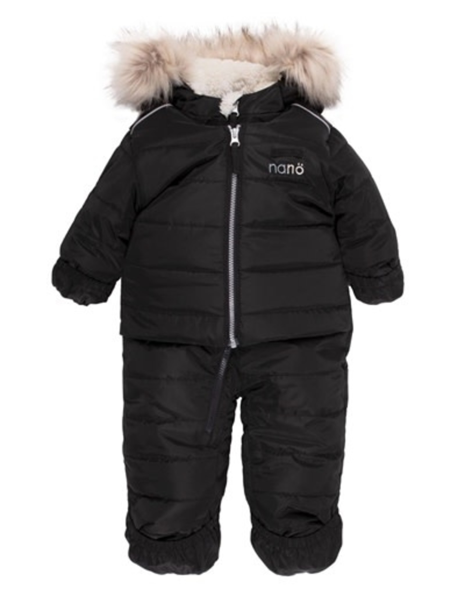 Noruk Black Snowsuit with Faux Fur Hood