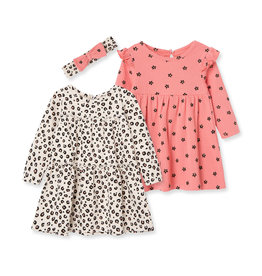 Little Me Pink Leopard Print 2 Dresses Set