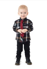 Noruk Black Plaid Button Up w/Tie