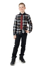 Noruk Black Plaid Button Up w/Tie
