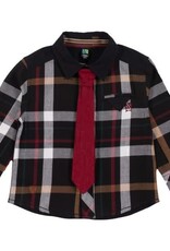 Noruk Black Plaid Button Up w/Tie