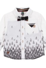 Noruk Ivory Pine Tree Button Up w/Bowtie