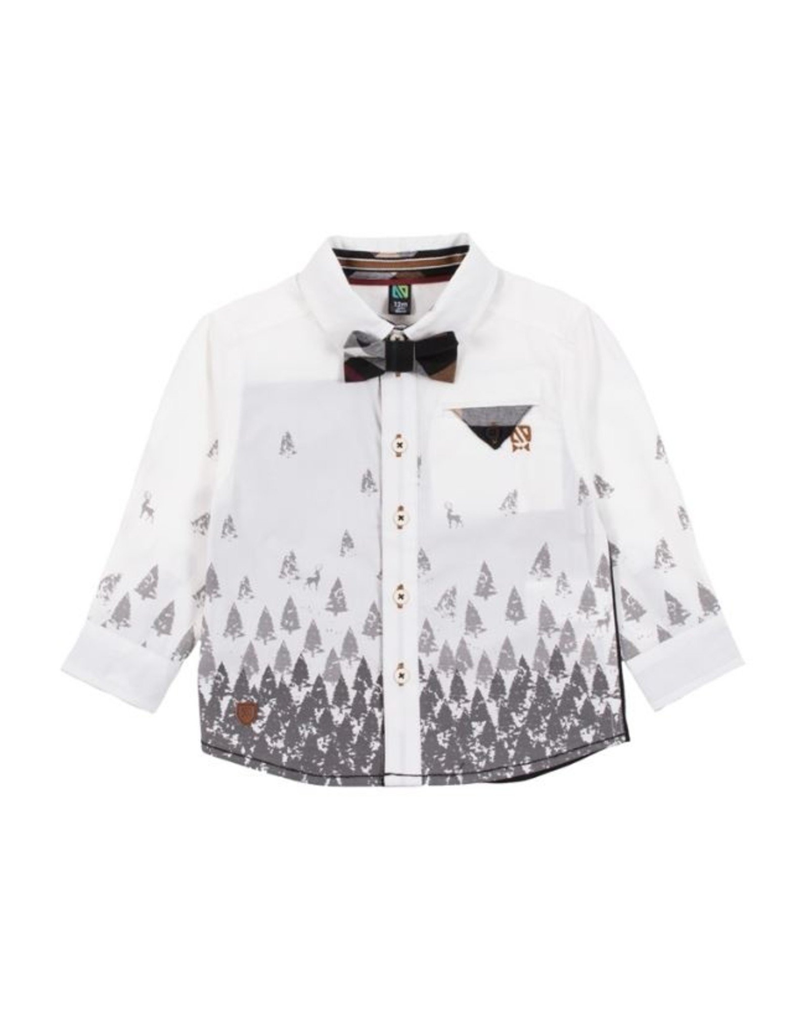 Noruk Ivory Pine Tree Button Up w/Bowtie