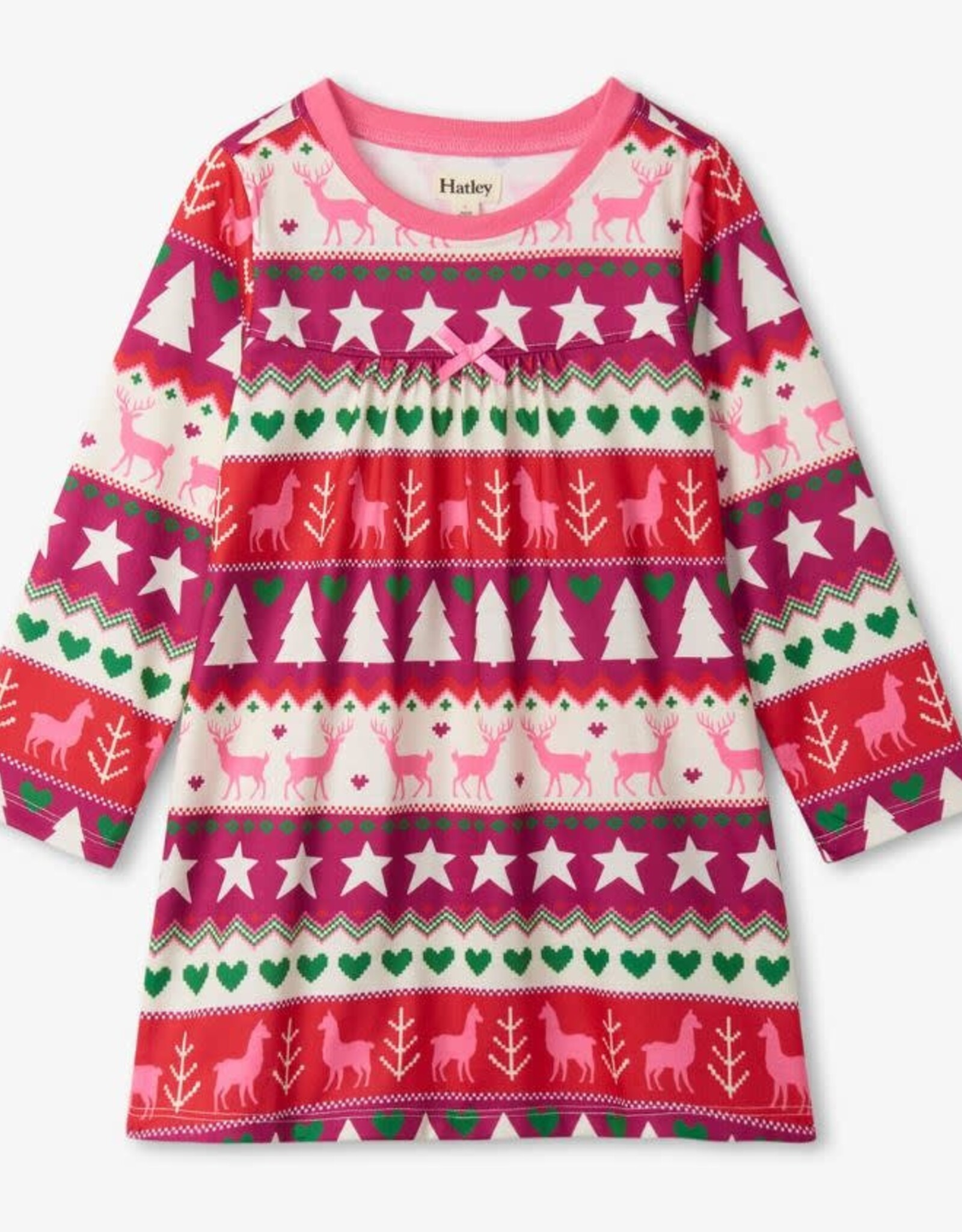 Hatley Holiday Fair Isle Long Sleeve Night Dress