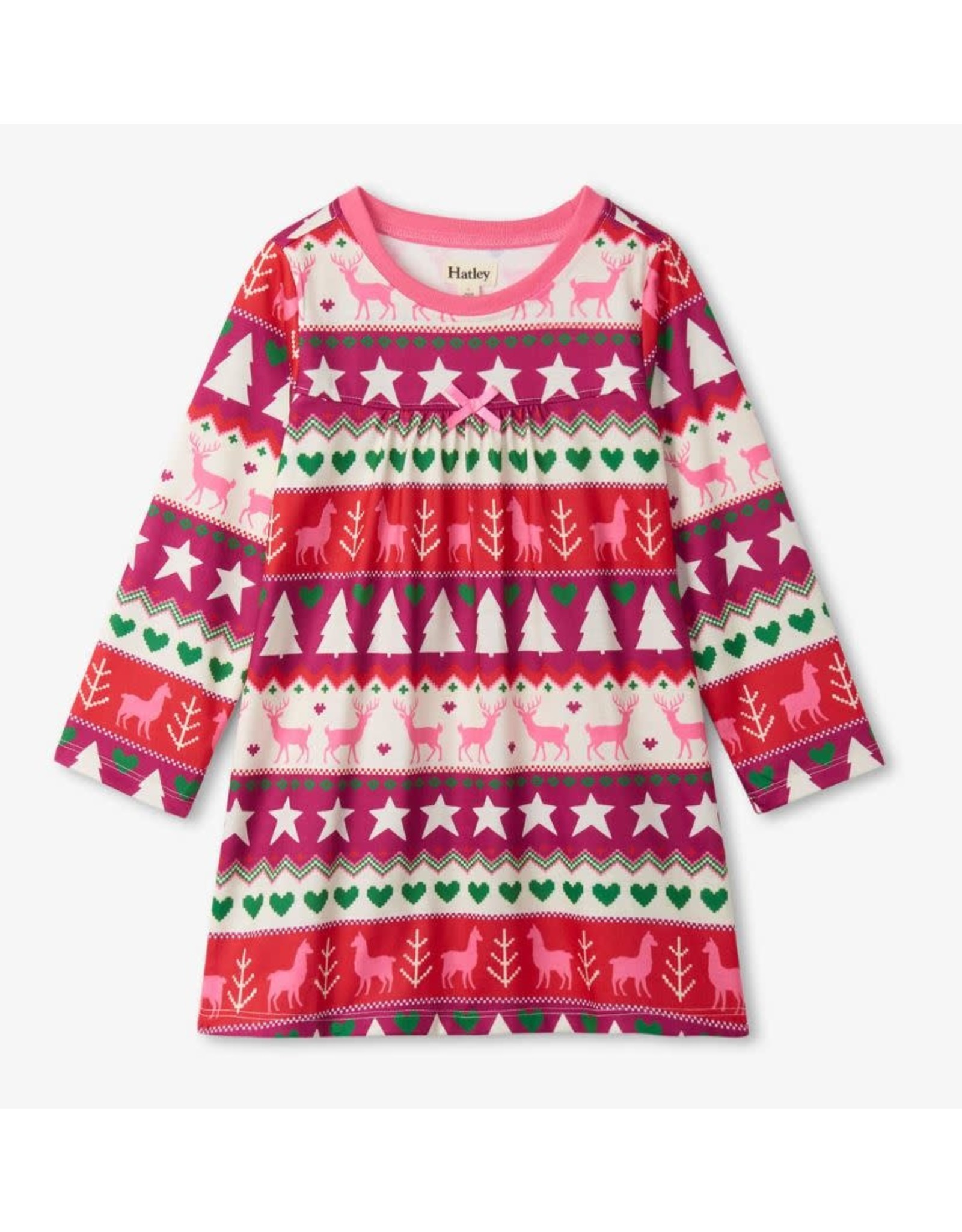 Hatley Holiday Fair Isle Long Sleeve Night Dress