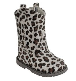 Baby Deer Addison Toddler Round-Toe Leopard Print Shimmer Cowboy Boots