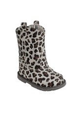 Baby Deer Addison Toddler Round-Toe Leopard Print Shimmer Cowboy Boots