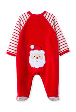 Little Me My First Christmas Striped Footie