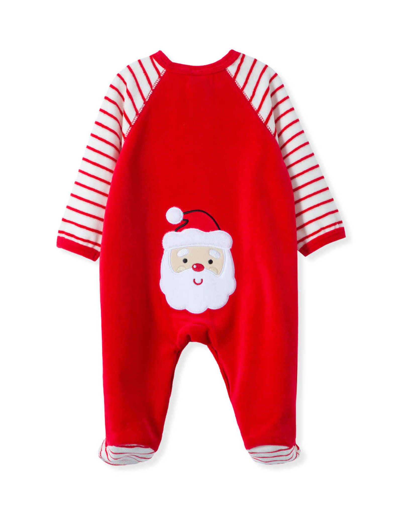 Little Me My First Christmas Striped Footie