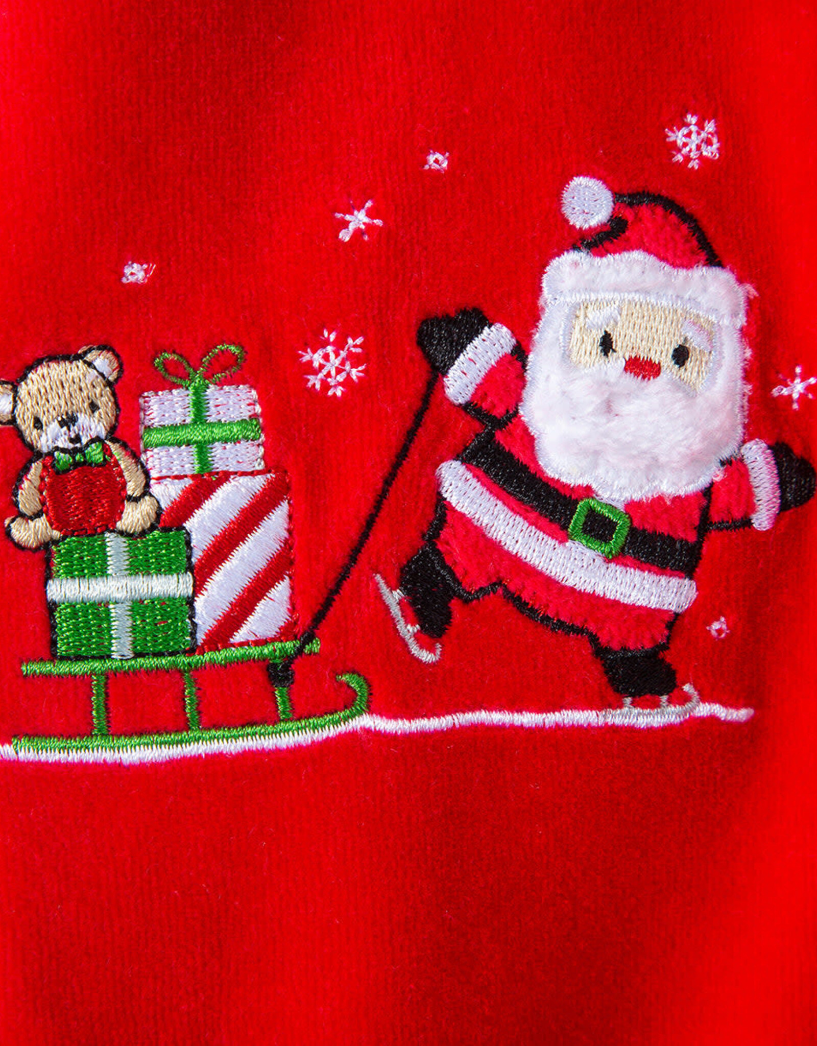 Little Me My First Christmas Striped Footie