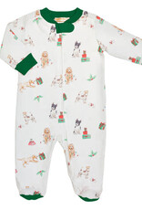 Baby Club Chic Christmas Doggie Zip Footie