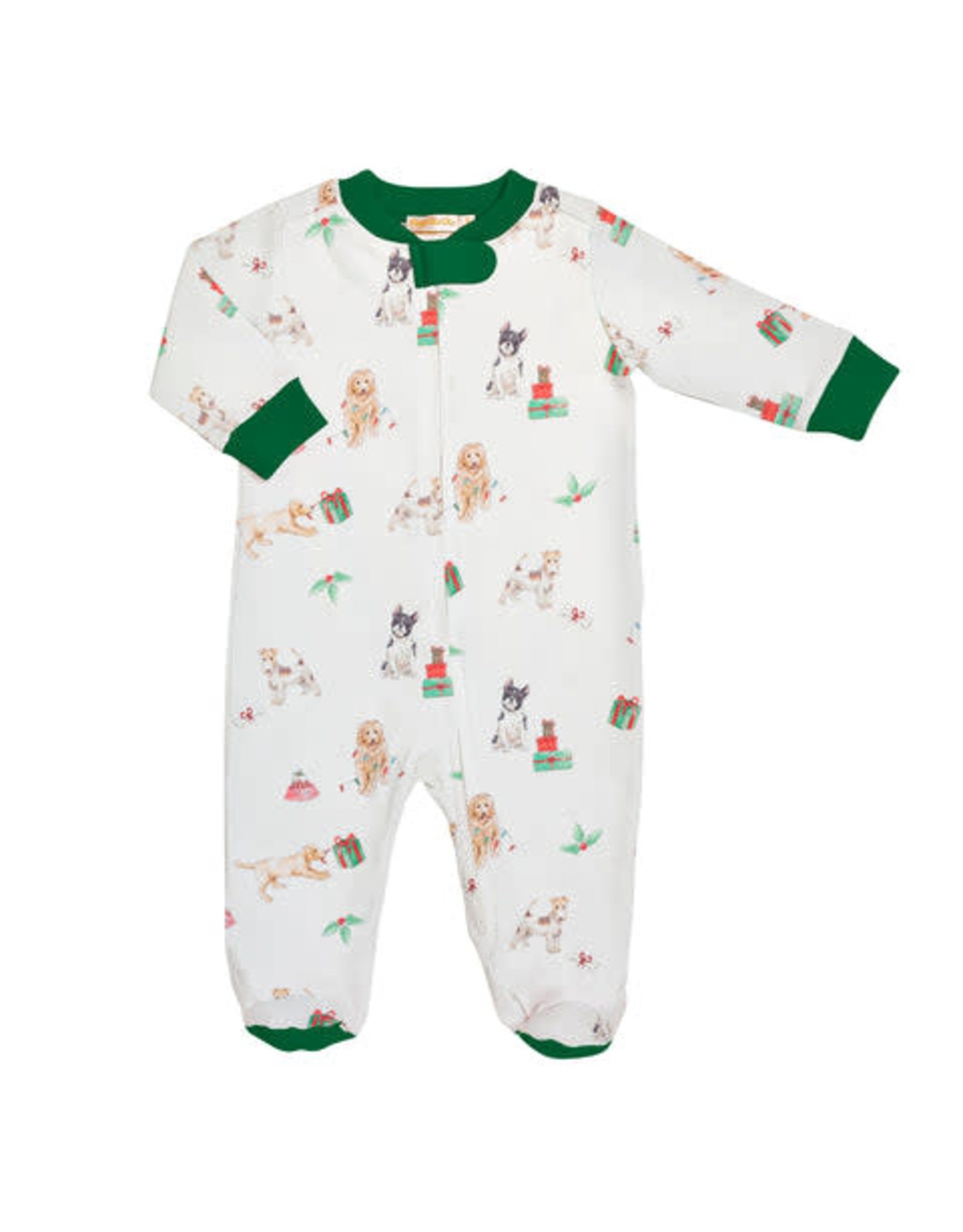 Baby Club Chic Christmas Doggie Zip Footie