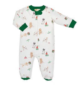 Baby Club Chic Christmas Doggie Zip Footie