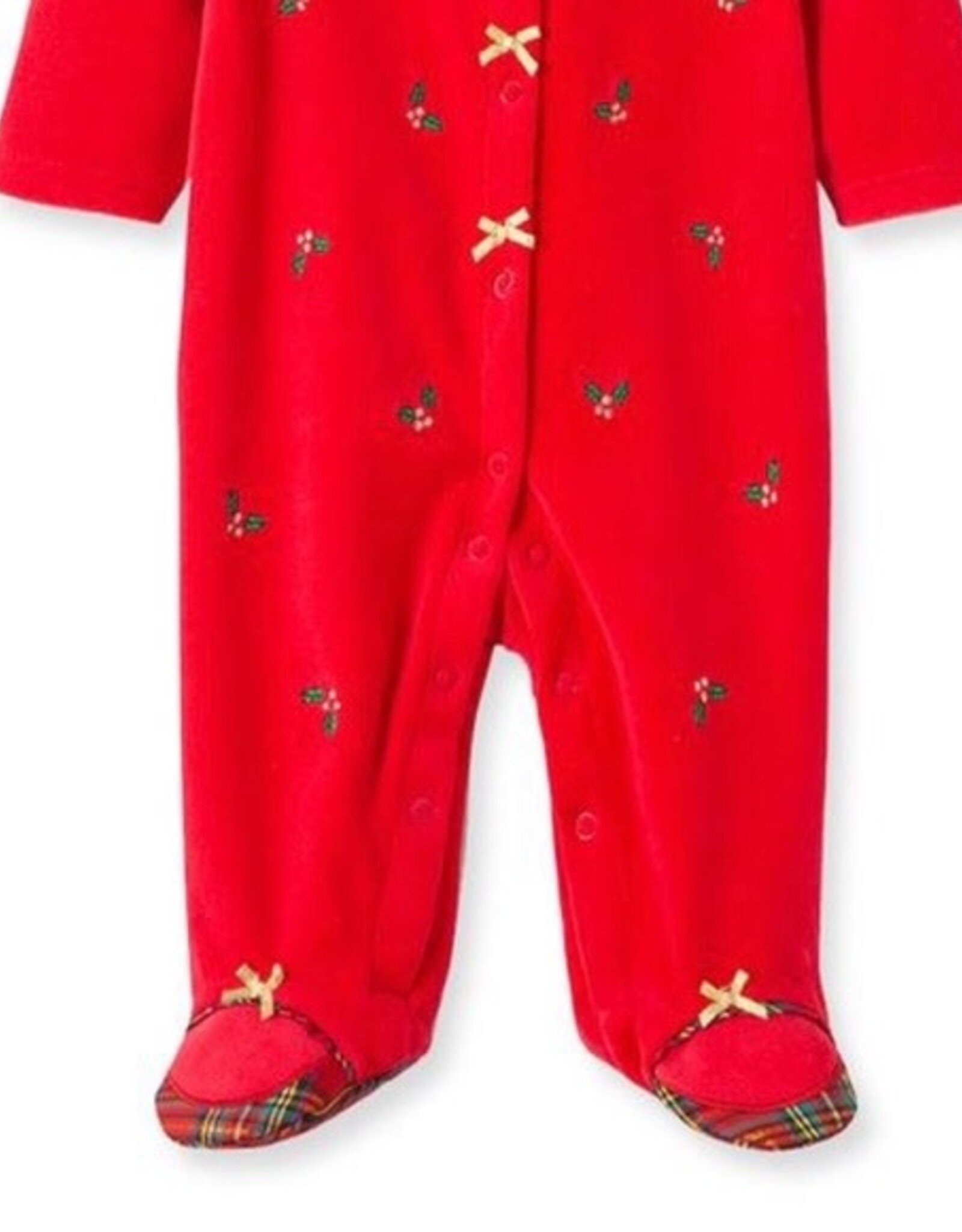 Little Me My First Christmas Velour Girls Footie