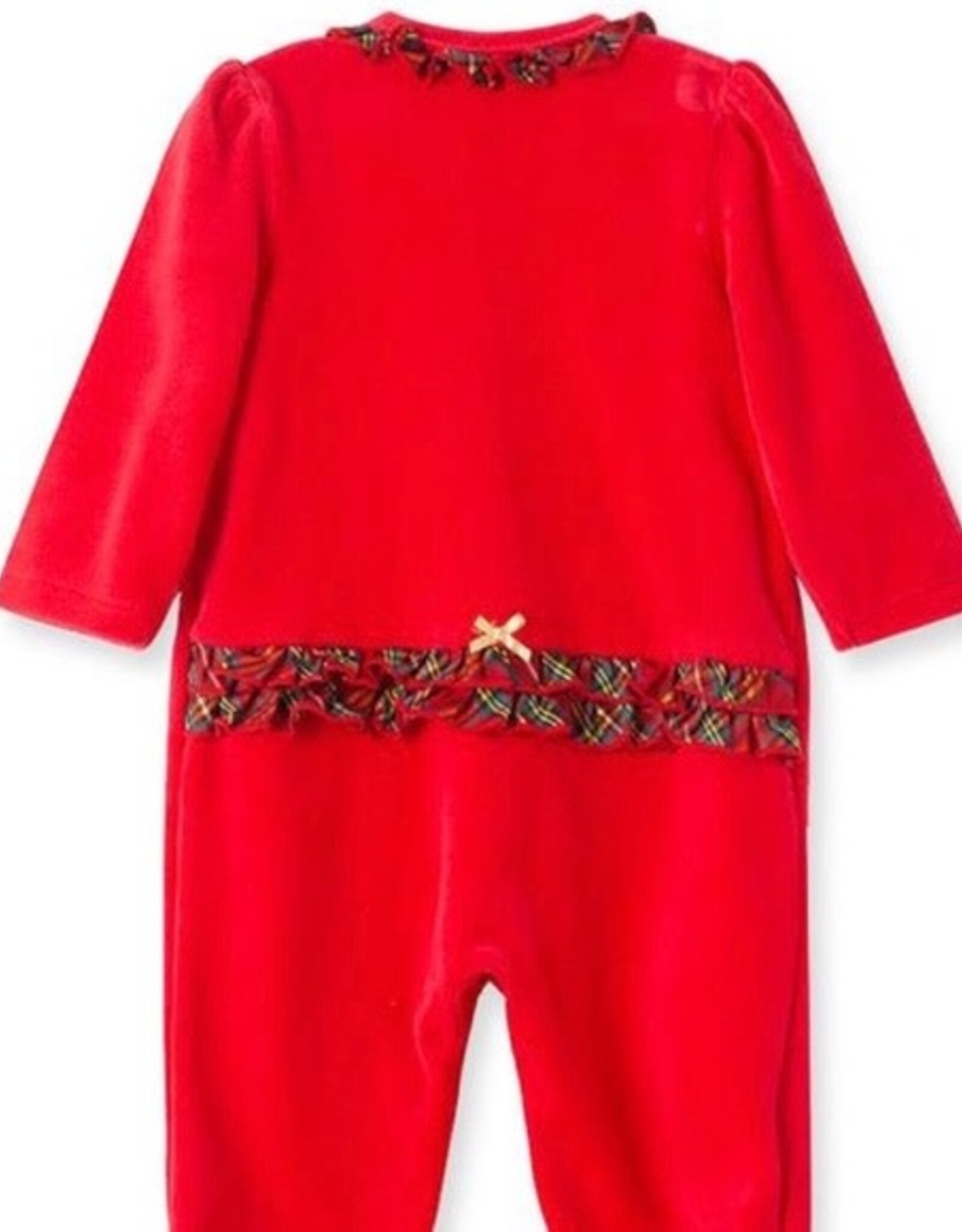 Little Me My First Christmas Velour Girls Footie