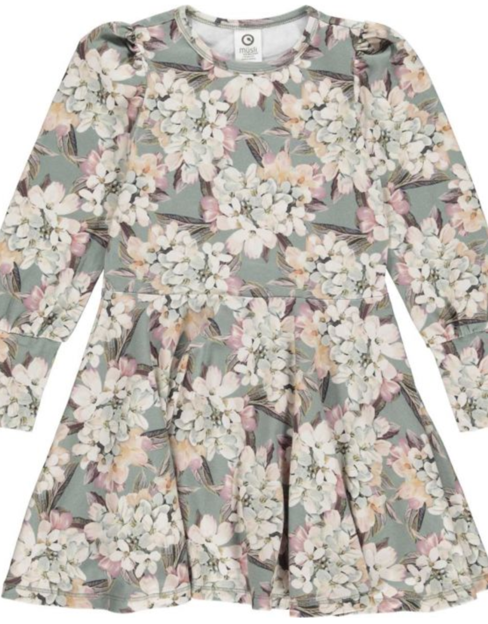 Green Cotton Hydrangeas Dress