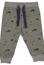 Green Cotton Train Sweatpants