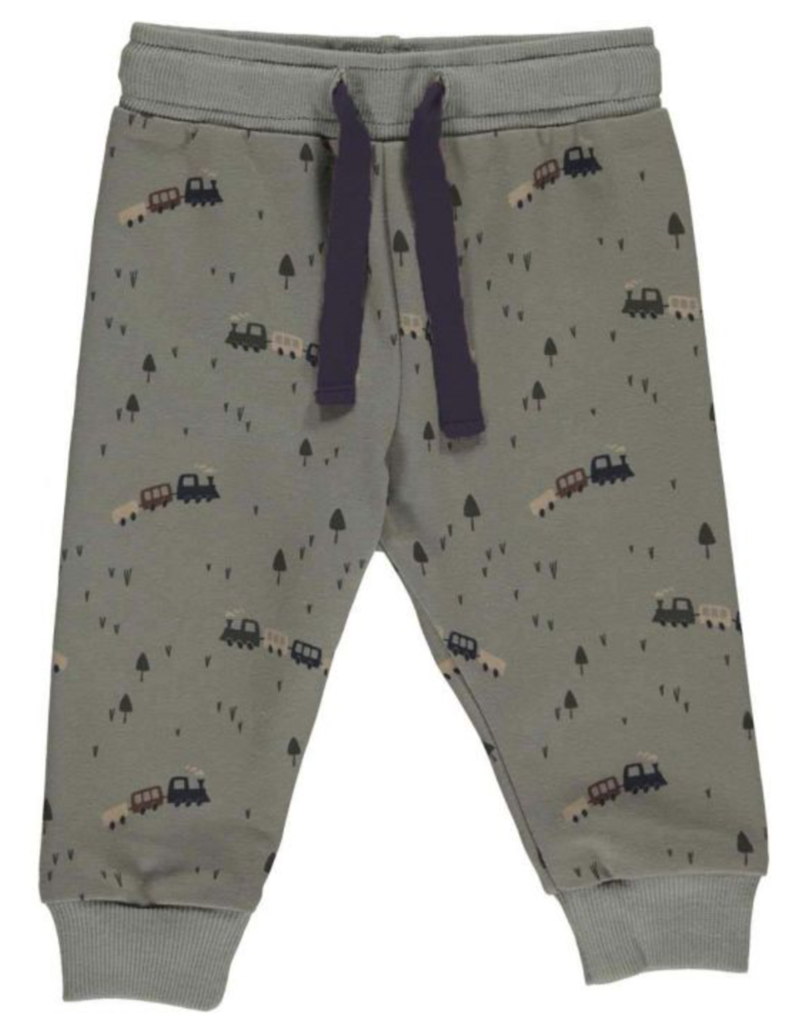 Green Cotton Train Sweatpants