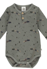 Green Cotton Train Bodysuit