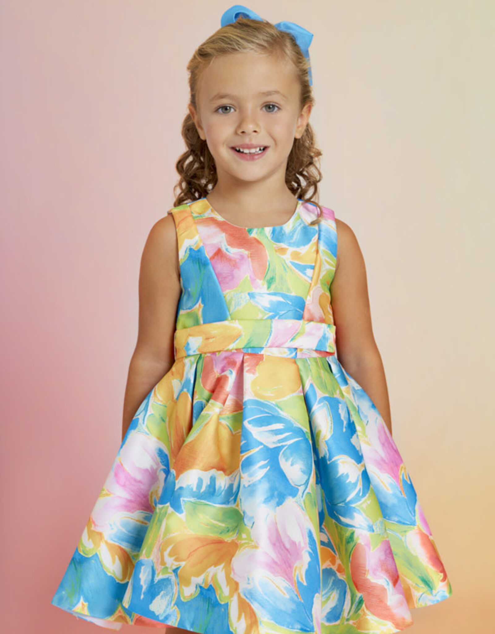 Abel & Lula Turquoise Mikado Dress
